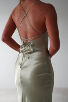Celinee Satin Maxi Gown | Sage - Oh Hello Clothing
