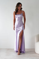 Celinee Satin Maxi Gown | Lilac | Oh Hello Clothing | XS (6)