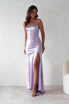 Celinee Satin Maxi Gown | Lilac | Oh Hello Clothing | XS (6)