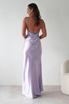 Celinee Satin Maxi Gown | Lilac | Oh Hello Clothing | XS (6)