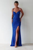 Clarisse Bodycon Sequin Gown | Royal Blue - Oh Hello Clothing