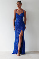 Clarisse Bodycon Sequin Gown | Royal Blue - Oh Hello Clothing