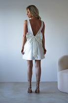 Emmie Bow Back Mini Dress | White | Oh Hello Clothing | XS (6)