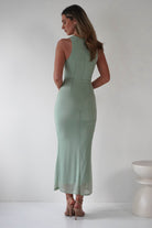 Hallie Mesh Bodycon Maxi Dress | Sage | Oh Hello Clothing | XS (6)