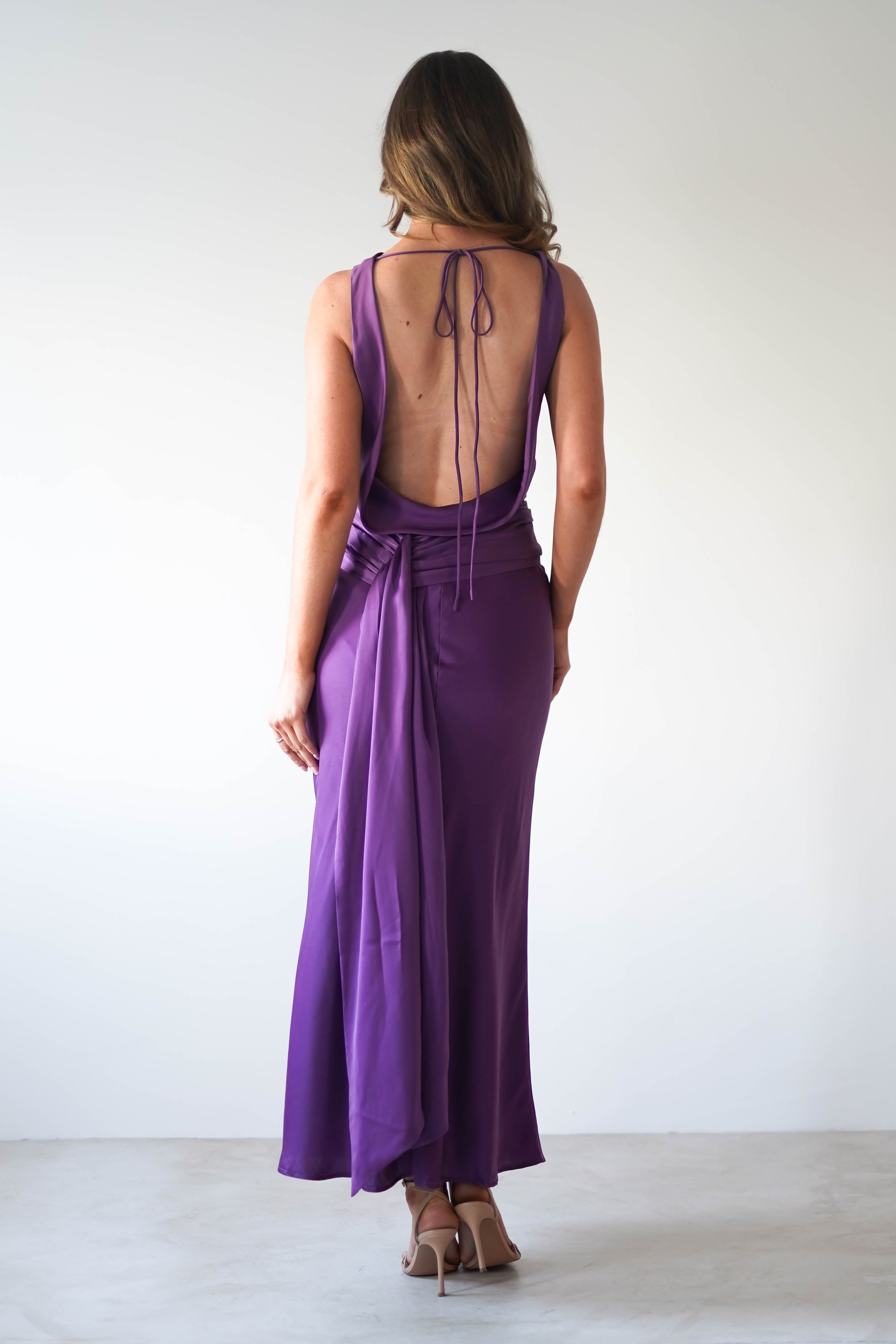 River Backless Maxi Dress | Deep Purple | Oh Hello Clothing | XS (6)