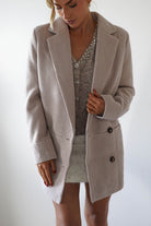 Reno Tailored Over Sized Coat | Taupe | Oh Hello Clothing | XS (6)