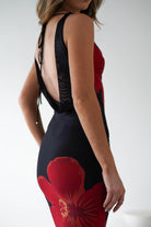 Meadow Mesh Maxi Dress | Black/Red | Oh Hello Clothing | XS (6)