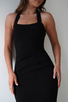 Damaris Textured Midi Dress | Black | Oh Hello Clothing | XS (6)