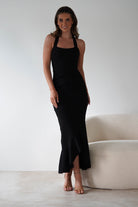 Damaris Textured Midi Dress | Black | Oh Hello Clothing | XS (6)