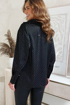 Peta Dimonte Sparkle Satin Blouse | Black | Oh Hello Clothing | S (8)