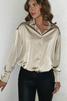 Peta Dimonte Sparkle Satin Blouse | Champagne | Oh Hello Clothing | S (8)