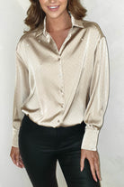 Peta Dimonte Sparkle Satin Blouse | Champagne - Oh Hello Clothing