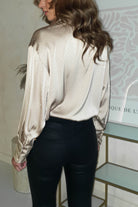 Peta Dimonte Sparkle Satin Blouse | Champagne | Oh Hello Clothing | S (8)