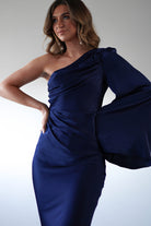 Sylvana Silky Maxi Dress | Navy - Oh Hello Clothing
