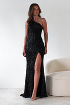 Charley Sequin Bodycon Gown | Black | Oh Hello Clothing | S (8)
