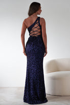 Charley Sequin Bodycon Gown | Navy | Oh Hello Clothing | S (8)
