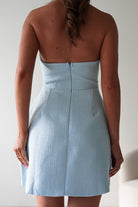 Spencer Halterneck Tweed Mini Dress | Blue | Oh Hello Clothing | XS (6)