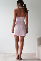 Spencer Halterneck Tweed Mini Dress | Pink | Oh Hello Clothing | XS (6)