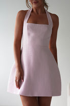 Spencer Halterneck Tweed Mini Dress | Pink | Oh Hello Clothing | XS (6)