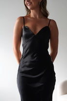 Hermie Silky Satin Maxi Dress | Black/White | Oh Hello Clothing | XS (6)
