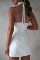 Peyton Pearl Detail Mini Dress | White | Oh Hello Clothing | XS (6)