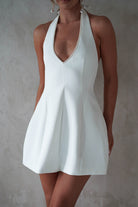 Peyton Pearl Detail Mini Dress | White | Oh Hello Clothing | XS (6)