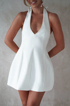 Peyton Pearl Detail Mini Dress | White | Oh Hello Clothing | XS (6)