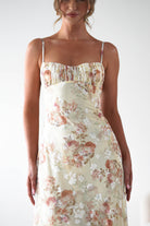 Annabelle Floral Print Midaxi Dress | Yellow | Oh Hello Clothing | XS (6)