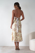 Annabelle Floral Print Midaxi Dress | Yellow | Oh Hello Clothing | XS (6)