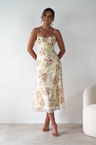Annabelle Floral Print Midaxi Dress | Yellow | Oh Hello Clothing | XS (6)