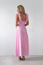 Lara Ruffle Detail Midaxi | Pink | Oh Hello Clothing | XS (6)