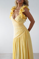 Lara Ruffle Detail Midaxi | Yellow | Oh Hello Clothing | XS (6)