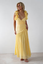 Lara Ruffle Detail Midaxi | Yellow | Oh Hello Clothing | XS (6)