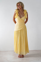 Lara Ruffle Detail Midaxi | Yellow | Oh Hello Clothing | XS (6)
