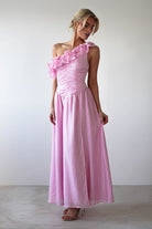 Jamie Ruffle One Shoulder Midaxi | Pink - Oh Hello Clothing