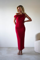Shayna Off The Shouler Midaxi | Red | Oh Hello Clothing | XS (6)