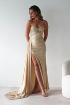 Lavelle Glitter Bodycon Gown | Gold | Oh Hello Clothing | XS (6)
