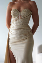 Lavelle Glitter Bodycon Gown | Gold | Oh Hello Clothing | XS (6)