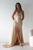 Lavelle Glitter Bodycon Gown | Gold | Oh Hello Clothing | XS (6)