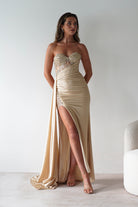 Lavelle Glitter Bodycon Gown | Gold | Oh Hello Clothing | XS (6)