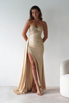 Lavelle Glitter Bodycon Gown | Gold | Oh Hello Clothing | XS (6)