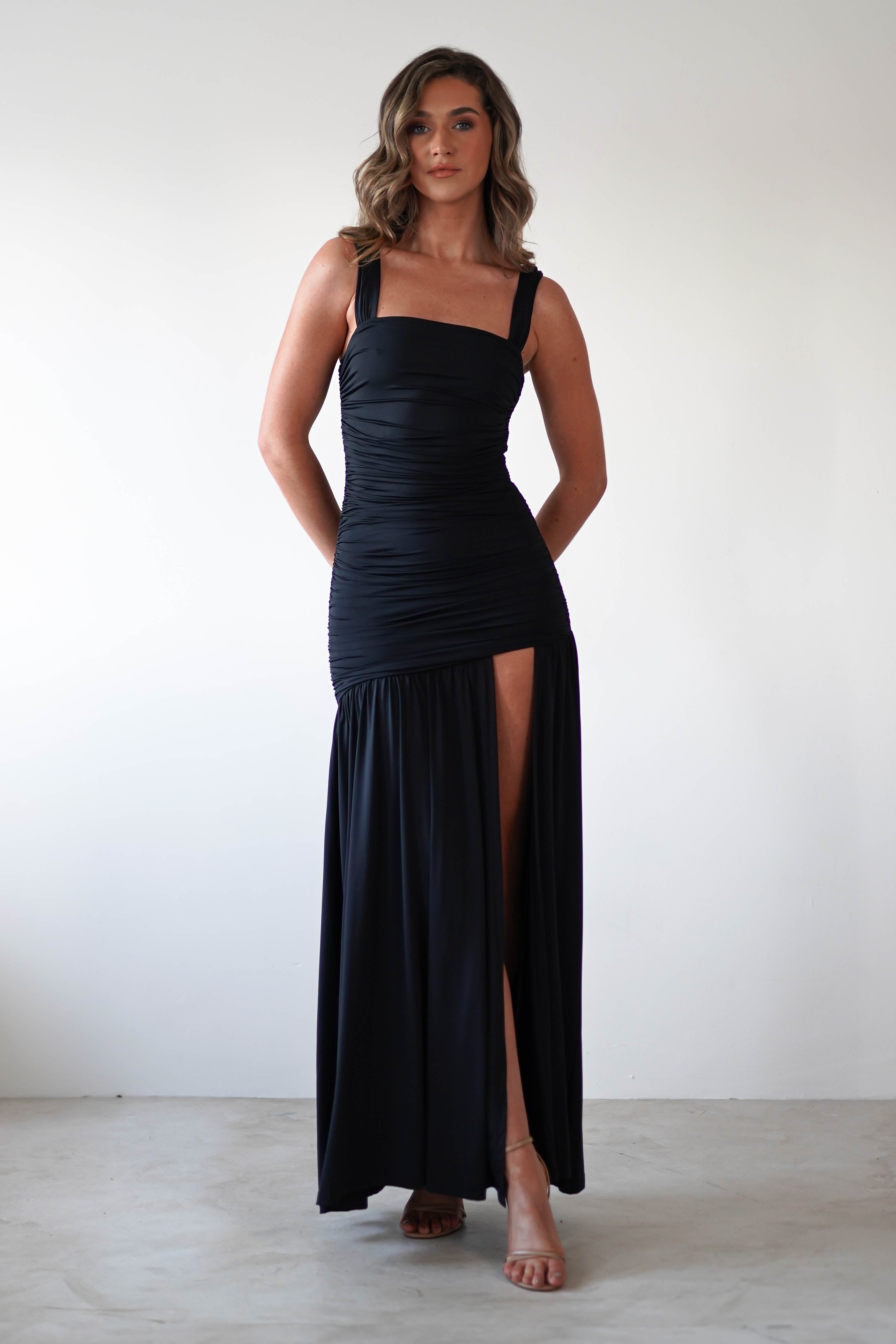 Milla Jersey Bodycon Maxi Dress | Black - Oh Hello Clothing