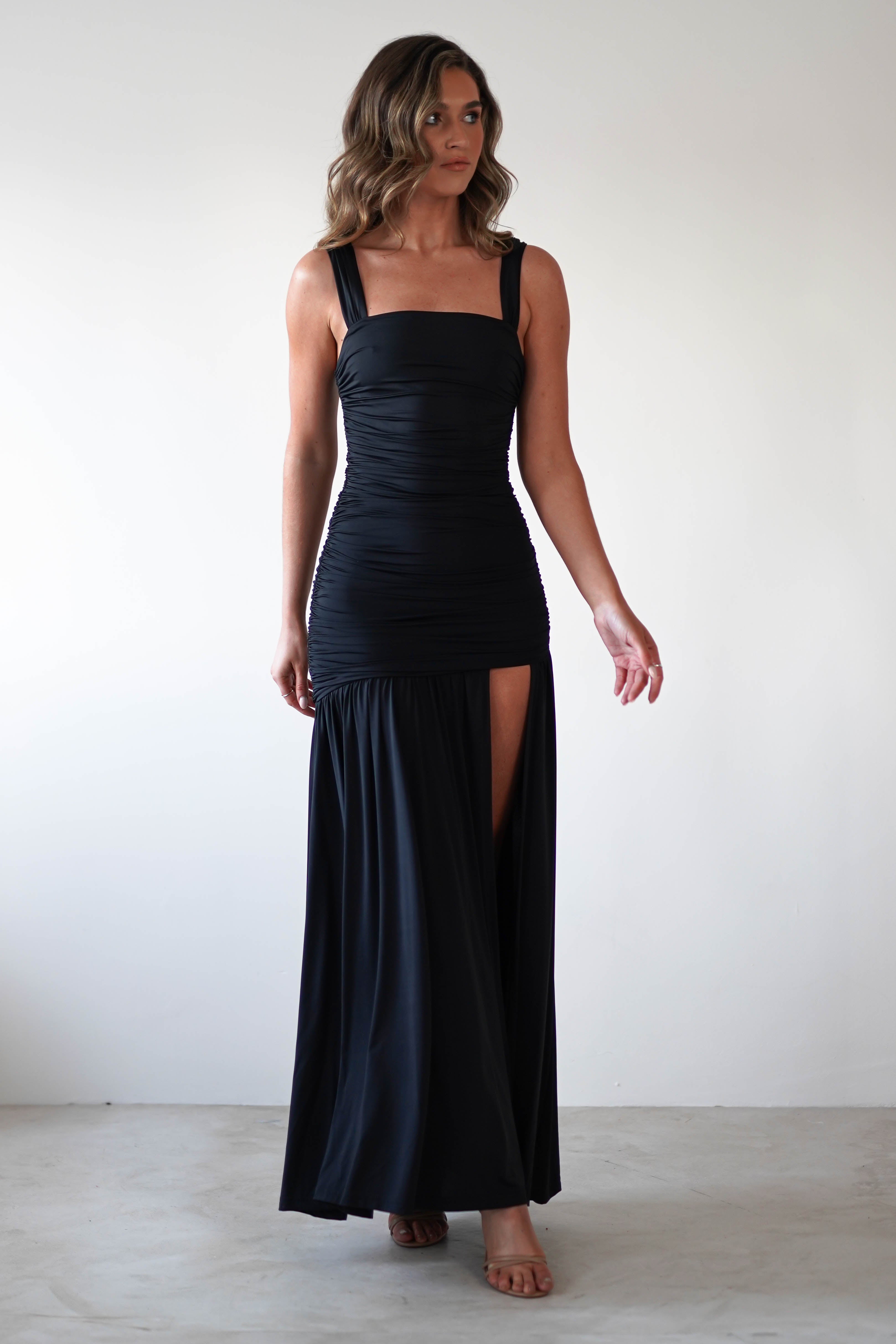 Milla Jersey Bodycon Maxi Dress | Black - Oh Hello Clothing