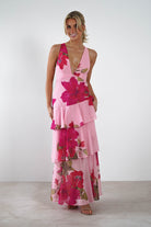 Lenora Floral Print Maxi Dress | Pink - Oh Hello Clothing
