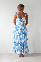 Madrid Ruffle Floral Maxi Dress | Blue | Oh Hello Clothing | XS (6)