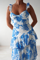 Madrid Ruffle Floral Maxi Dress | Blue | Oh Hello Clothing | XS (6)