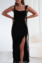 Mhissa Ruffle Maxi Dress | Black | Oh Hello Clothing | XS (6)