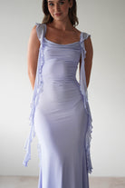 Miranda Ruffle Midaxi Dress | Dusty Blue | Oh Hello Clothing | XS (6)