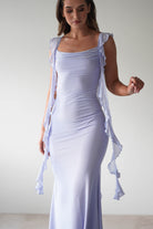 Miranda Ruffle Midaxi Dress | Dusty Blue | Oh Hello Clothing | XS (6)