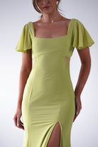 Preston Flutter Sleeve Maxi Dress | Lime Green - Oh Hello Clothing